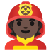 🧑🏿‍🚒 firefighter: dark skin tone display on Google